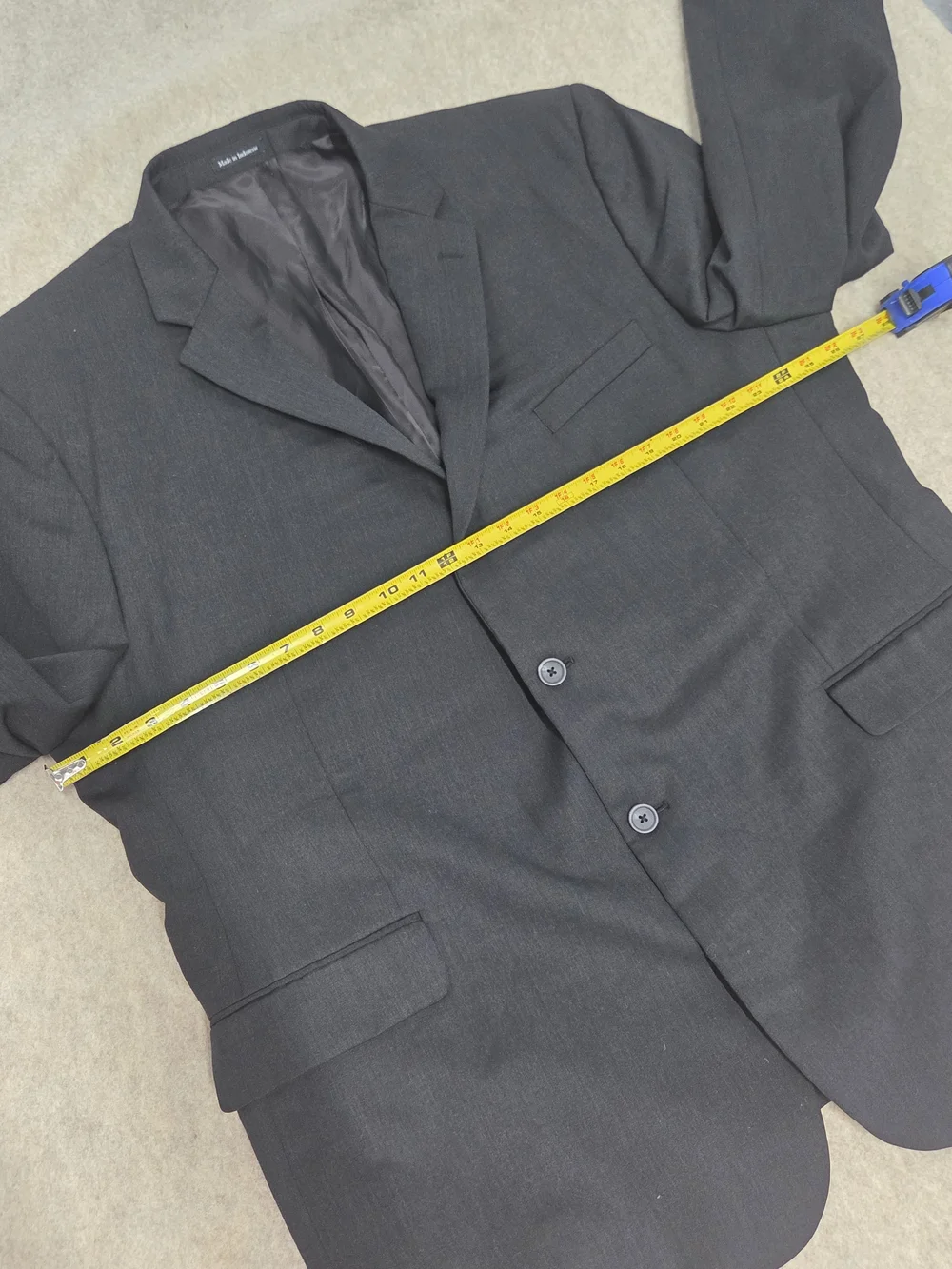 Pronto Uomo Black Mens Blazer Wool Corporate Gothic Dark Academia 52L